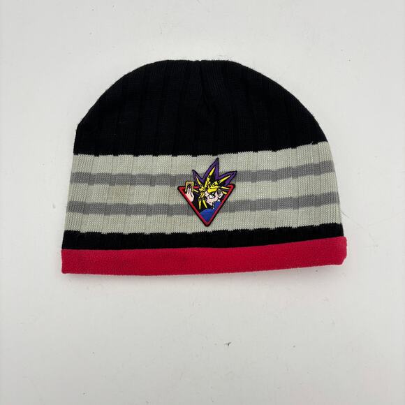 Vintage 2005 Yu-Gi-Oh Striped Knit Beanie Cap Hat Youth 4-16 - Picture 6 of 10